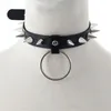 Chokers Emo Spike Choker Cool Punk Black Faux Skórzany kołnierz dla dziewcząt Chocker Goth Naszyjnik Akcesoria Gotyckie