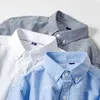 Ushark Long-Staple Cotton Oxford Shirt Långärmad Män Blus Tillfälligt Vit Skjorta Klassisk Mens Klänning Skjortor Striped Plaid Male 210410