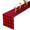 Dekoracje świąteczne Czerwony Czarny I Biały Plaid Tabela Flaga Dekoracja Choinek Dom Kolor Tkany Stół Mata Nordic Xmas Tablecloth ZC409