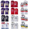 Print Basketbal Steven Adams Jersey 12 Kira Lewis Jr 13 Nickeil Alexander-Walker 6 Jaxson Hayes 10 Aangepaste naamnummer Rood White Navy Blue