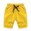 Yaz Çocuk Şort Pamuk Katı Elastik Bel Erkek Kızlar için Moda Spor Pantolon Toddler Külot Çocuklar Plaj Giyim 210723