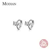 Minimalistisk brev Kärlek 100% 925 Sterling Silver Hoop Örhängen för Kvinnor Flickvänner Fine Smycken Design 210707