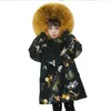 -30 degrés Hiver Veste de fourrure pour enfants Boys filles Vêtements Kids Parka Camouflage Mabille de fourrure Teenage Vêtements parent-enfant tenue H0909