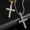 Iced Out Cross Wisiorek Naszyjnik Choker Łańcuch Naszyjniki Kobiety Biżuteria Mężczyźni Łańcuchy Tenisowe Biżuteria