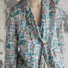 Johnature Cotton Linen Leisure Retro Print Single Button Long Sleeve Fashion Coats Autumn Women Loose All-match Coat 210521