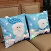 LED świecące Christmas Pillow Case Dla Santa Claus Snowman Poszewka Pokrywa Xmas Decoration Sofa Car Supplies 45 * 45 cm 4966