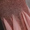 2022 Pink Off Shoulder Party Dress Women Sexy Strap Sequin Evening Dress Long Prom Dresses