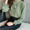 Design Plus Size 4XL Women Blouse Shirt Tops Autumn Fashion Woman Blouses Long Sleeves printed White Black green Shirt Women Bl