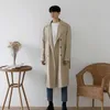 IEFB / Herrkläder Midlängd Trench Coat Tunn Style Koreansk Trendig Handsome Coat Spring Knee-High Trench Coat Windbreaker 9Y3727 210524