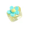 Cute Colorful Transparent Ring Acrylic Resin Flower Heart Rings for Women Girls Friends Trendy Party Jewelry Gifts