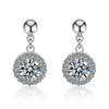Dangle & Chandelier Utimtree Simple Statement Crystal Earrings Silver 925 Sterling Jewelry Drop Earring For Women Girls Party Bijoux