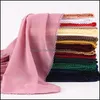 Scarves & Wraps Hats, Gloves Fashion Aessories Women Bubble Chiffon Floral Lace Shawls Hijab Plain Long Headband Scarf Muslim Drop Delivery