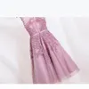 Women Short Evening Dresses 2021 Dusty Rose Pink Bridesmaid Dresses Cheap Knee Length Prom Dresses Lace Appliques Party Gowns Even8287849