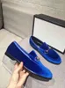 Designer Luxury Mens Womens Äkta Läder Genom Loafers Med Horse Annitbit Män Kvinnor Slips På Lägenheter Skor Många Stilar Storlek E Tingfengf