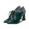 ALLBITEFO green high quality natural genuine leather women high heel shoes fashion sexy women heels shoes high heels 210611