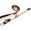 Nieuwste bedrukte lederen lederen kraagkraag Cat Traction Rope Fadu Teddy Dog Collar Pet Products