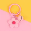 Keychains Fashion Small Candy Flower Keychain Girl Cute Bell Keyring Women Party Bag Jewelry Pendant Trinket Car Key Holder Charms