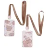 Card Holders 2Pcs Cartoon Cute Bear Pendants Bus Case Identity Badge Cover ID Credit Holder Bank