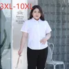 Women's Blouses & Shirts 2022 Summer Plus Size Work Wear Shirt For Women Large Blouse Short Sleeve Formal Office White 3XL 4XL 5XL 6XL 7XL 8