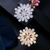 Micro Pave Cubic Zirconia Fiore Dubai Colore oro Grandi anelli di dichiarazione per le donne Gioielli da sposa per feste R133 210714