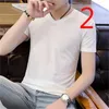 Summer high-end short-sleeved t-shirt male Korean version of the trend cotton round neck 210420