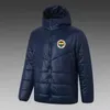 Fenerbahce S.K Men's Down Hoodie Jacket Winter Leisure Sport Coat Full zipper Sports Outdoor Warm Sweatshirt Logo Custom