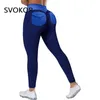 SVOKOR S-2XL Fitness Pockets Leggings Women Seamless Workout Legging High Waist Push Up Females Black Activewear Gym Clothes 211204