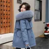 冬のコートの女性プラスベルベットパーカーソリッドジャケットカジュアルな韓国のファッション服ハイストリートフード付き緩い暖かいコートY598 211013