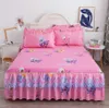 1pcs Luxury Princess Bed kjol Ruffle Lager Lace Bedsspreads Sheet Soft Fitted Plåt Skydd Hem Textil (ingen örngott) F0400 210420