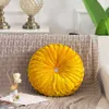 Velvet Pleated Round Pumpkin Pillow Couch Cushion Floor Pillow Decor For Home Car Office Chair Cushion Sofa Couch Back Pillow 210611