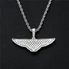 18K Vergulde Engelenvleugels Ketting Hanger Iced Out Zirkoon Heren Bling Sieraden Gift3885898