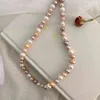 Ashiqi Natural Freshwater Pearl Necklace 925 Sterling Silver Button Jewelry for Women Fashion Personality Wedding Present 2201191632139