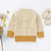 Infant Baby Girl Boy Color Contrast V-neck Knit Cardigan Coats Autumn Spring Single-breasted Sweater Outerwear G1026