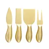 4pcs/Set Cheese Tool Gold Slicer Cutter Knife Creative Graters Kitchen Tools Cake Spatula Butter cheese set LX4168