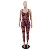 Women Jumpsuits Fashion Casual Belt Wrap Chest Rompers Slim Sexy Printed Sleeveless Leggings Bodysuit 835