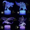 Multi Styles LED Base Table Night Light 3D Illusion Lamp Dinosaur 4mm Acrylic Lights Panel RGB with Remote