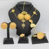 Earrings & Necklace 6pc 24k Gold Ethiopian Jewelry Sets For Women Dubai Habesha With Hairpin Head Chain African Bridal Wedding Gift Collares