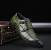 Mens designer Dress Shoes pu Leather Double Buckle Monk Strap Snake Print Cap Toe Classic Italian luxurys Casual Shoe 37-48