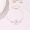 Modisches versilbertes Libellen-Knöchelarmband, minimalistisches Damen-Fußkettchen, Jahrestagsgeschenk für Freundin, heiße exquisite Accessoires