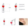 Stud ForeWe 925 Sterling Silver Earring met Crystal CZ Red Emaille Tiny Heart Oorbellen voor Dames Meisjes Mode Leuke Sieraden Gift