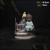 Fragrance Lamps Fragrances Decor & Gardenthe Little Monk Censer Backflow Small Buddha Cone Burner Incense Sticks Holder Yixing Purple Creati