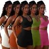 Domande da donna Designer Designer Solido colore sexy a V Deep Neck Summer Fashion Outfit Slip Shread Shorts Shorts Shorts a due pezzi 8706