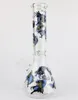 10 inch Glass Bong Anime Stickers Hookah Percolator Shisha Smoking Water Pipe Filter Beaker Bubbler W/ ICE Catcher