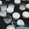 100 pièces 2g/3g/5g/10g/15g/20g pots cosmétiques transparents en plastique contenant couvercle blanc flacons de lotion flacons de crème pour le visage pots d'échantillon boîtes de gel prix d'usine conception experte qualité