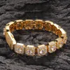 Iced Out Chain Bracelet Square Mens Silver Gold Tennis Bracelets Fashion Hip Hop Jewelry