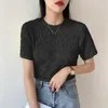 HZIRIP плиссированный новый дизайн солидные все матч стильный 2021 Femme Chic Hot Slim Seep Streetwear Основные летние девушки повседневные футболки X0628