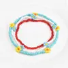 Beaded Strands Fashion Bohemian Style Handmased Elastic Multicolor Harts Flower Armband For Women Summer Beach Party Sexy Jewely Fawn22