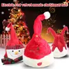 Electric Santa Music Swing Cartoon Red Plush Hat Christmas Party Cap OCT998