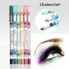 12 adet / kutu Renkli Eyeliner Kalem Kiti Makyaj İpeksi Kozmetik Göz Farı Kalem 12 Renkler Makyaj Araçları