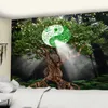 World Tree Tapestry Muur Opknoping Boho Decor Wall Cloth Tapestries Psychedelic Hippie Night Moon Tapestry Mandala Wall Carpet 210609